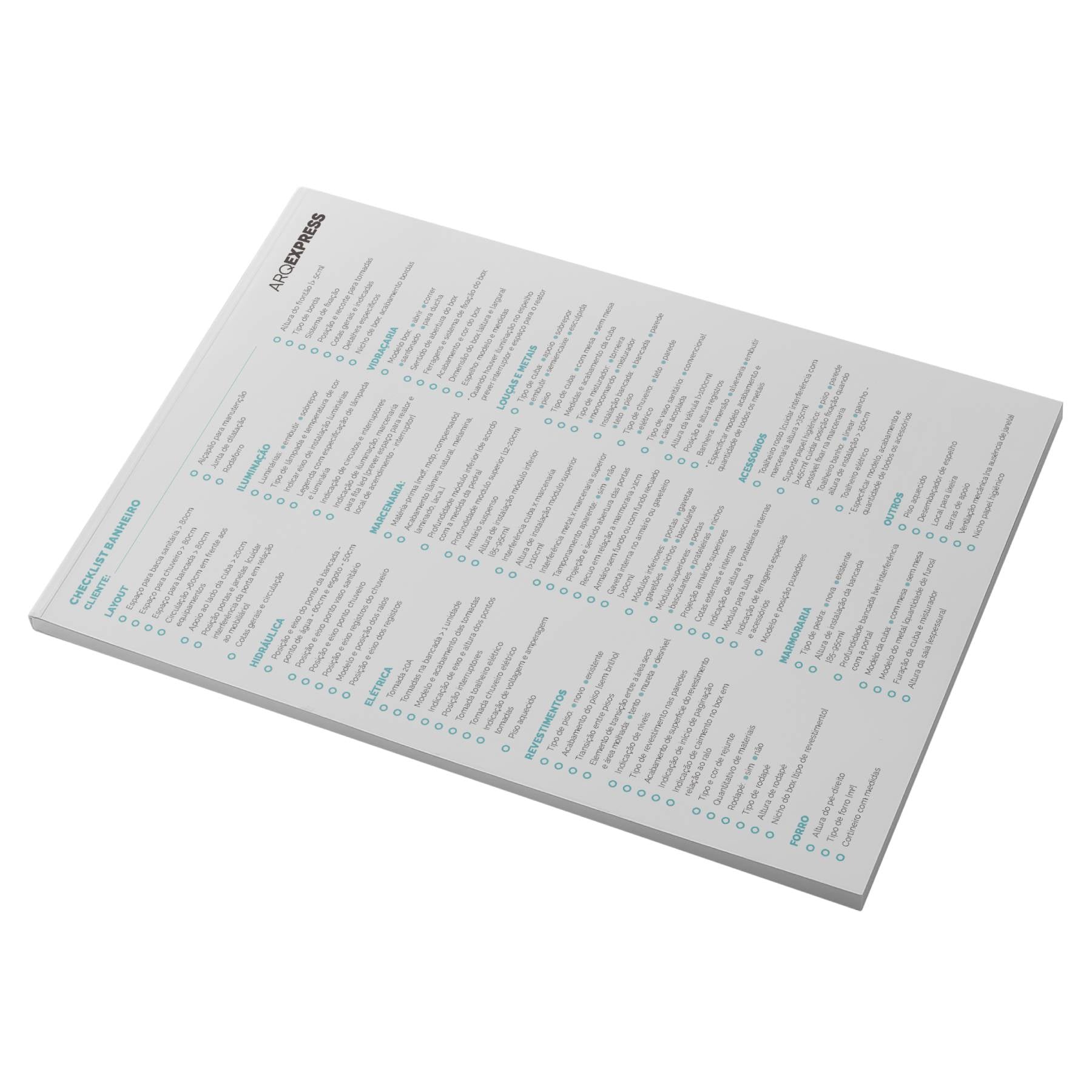 Checklists ArqExpress (Blocos de 20fl. A4 Individuais)